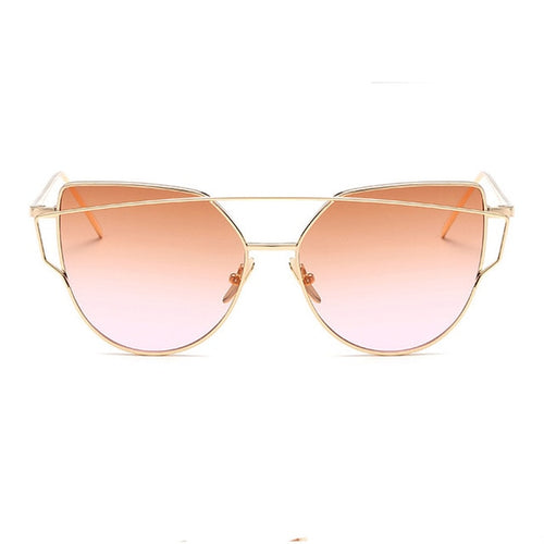 ZUCZUG Sunglasses Women Luxury Cat eye Brand Design Mirror Flat Rose Gold Vintage Cateye Fashion sun glasses lady Eyewear