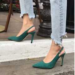 ZHENZHOU Charming Elegant Multicolor Suede Women'sShoes Sexy High Heels Pumps & Sandals Dress Party OL Pump Valentine Shoes
