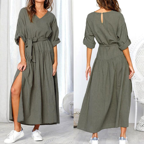 Womens Floral Sundress Knee Length Summer Loose Sleeveless Dresses Floral Print Fashion Beach Dress Summer Womens New PLUS SIZE