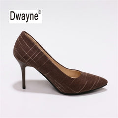 Big Size Women's Shoe 9cm MOC 2 High Heels Pumps Party Shoes For Women Canvas Wedding Shoes chaussure femme