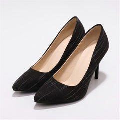 Big Size Women's Shoe 9cm MOC 2 High Heels Pumps Party Shoes For Women Canvas Wedding Shoes chaussure femme