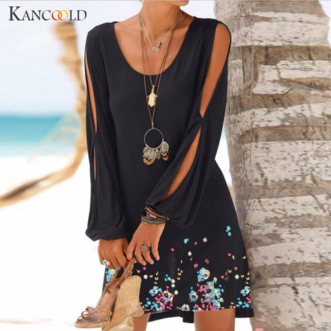 Womens Floral Sundress Knee Length Summer Loose Sleeveless Dresses Floral Print Fashion Beach Dress Summer Womens New PLUS SIZE