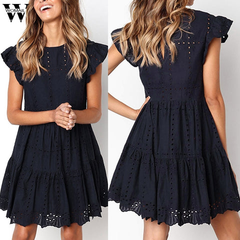Womens Floral Sundress Knee Length Summer Loose Sleeveless Dresses Floral Print Fashion Beach Dress Summer Womens New PLUS SIZE