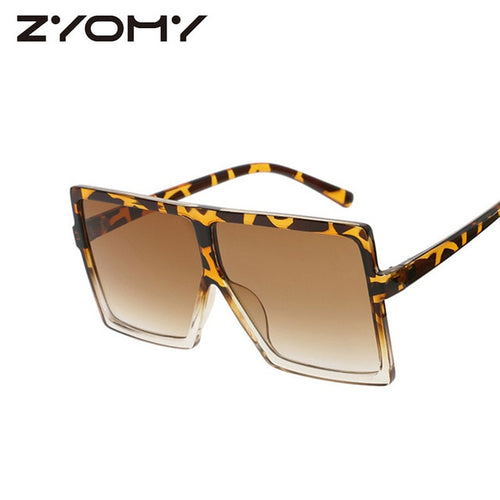Big Frame Gradient Shades Oversized Sunglasses  Square Brand Designer Vintage Women Fashion Sun Glasses Oculos De Sol UV400